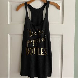 **3 for $20!!** We’re Poppin’ Bottles Gray Gold Bachelorette Party Wedding Tank